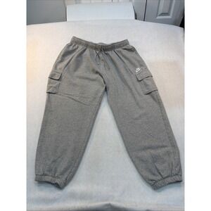 Nike Women Club Fleece Cargo Pants Joggers baggy Elastic Waist Size XL Gray